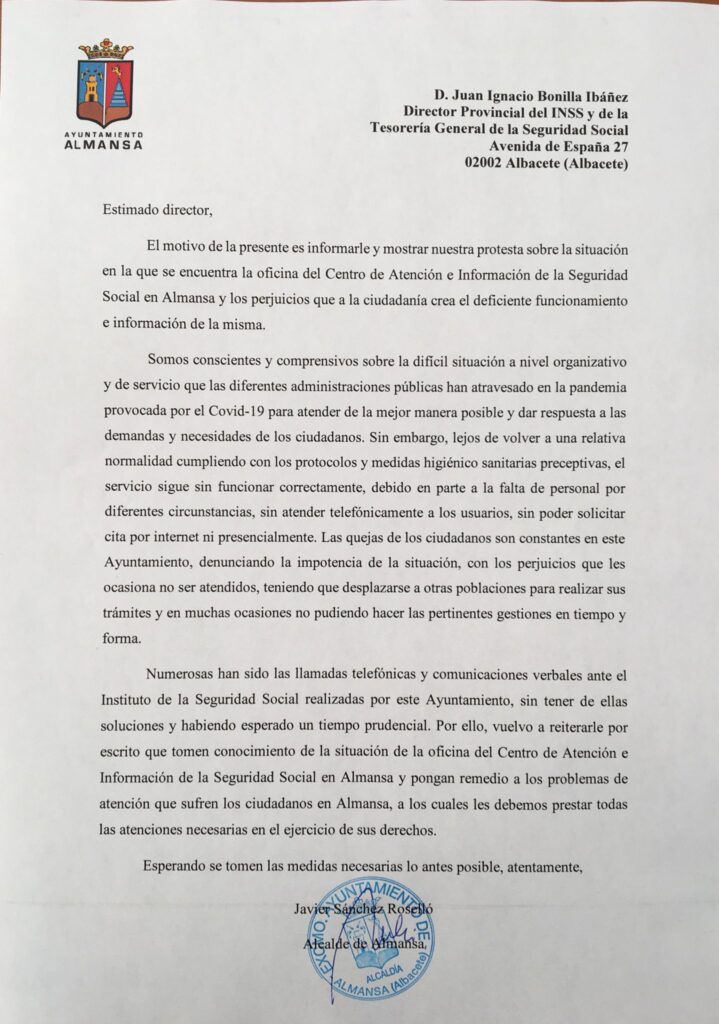 El Alcalde Protesta Contra La Situaci N De Desatenci N De La Oficina De