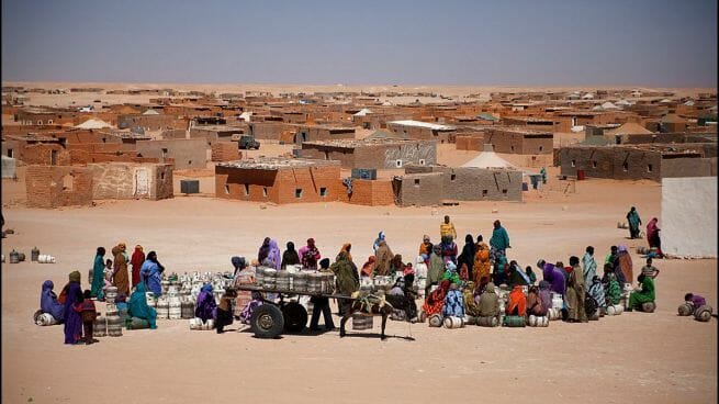 Campo de refugiados de La Güera, una de las ciudades hermanas de Almansa