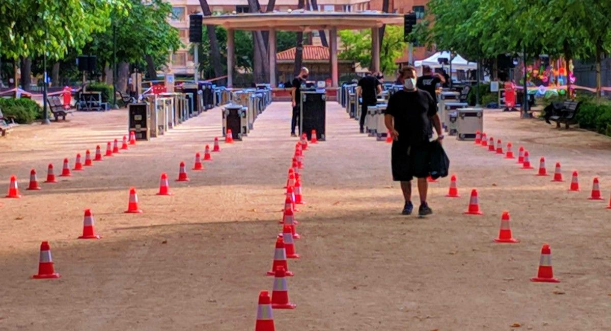 Medidas de seguridad dentro de la concentración de MUTE en Albacete