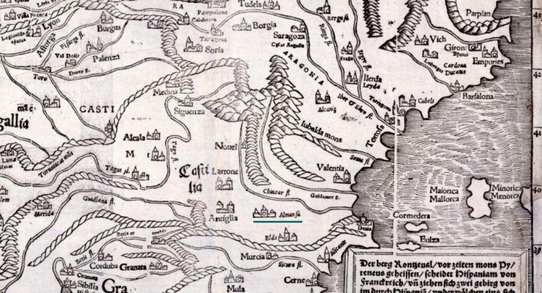 Mapa antiguo de Almansa