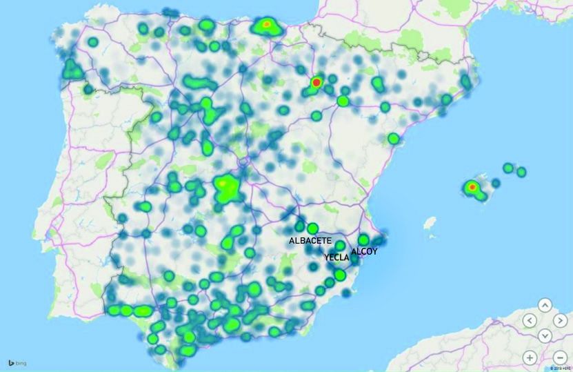 Mapa veneno Albacete