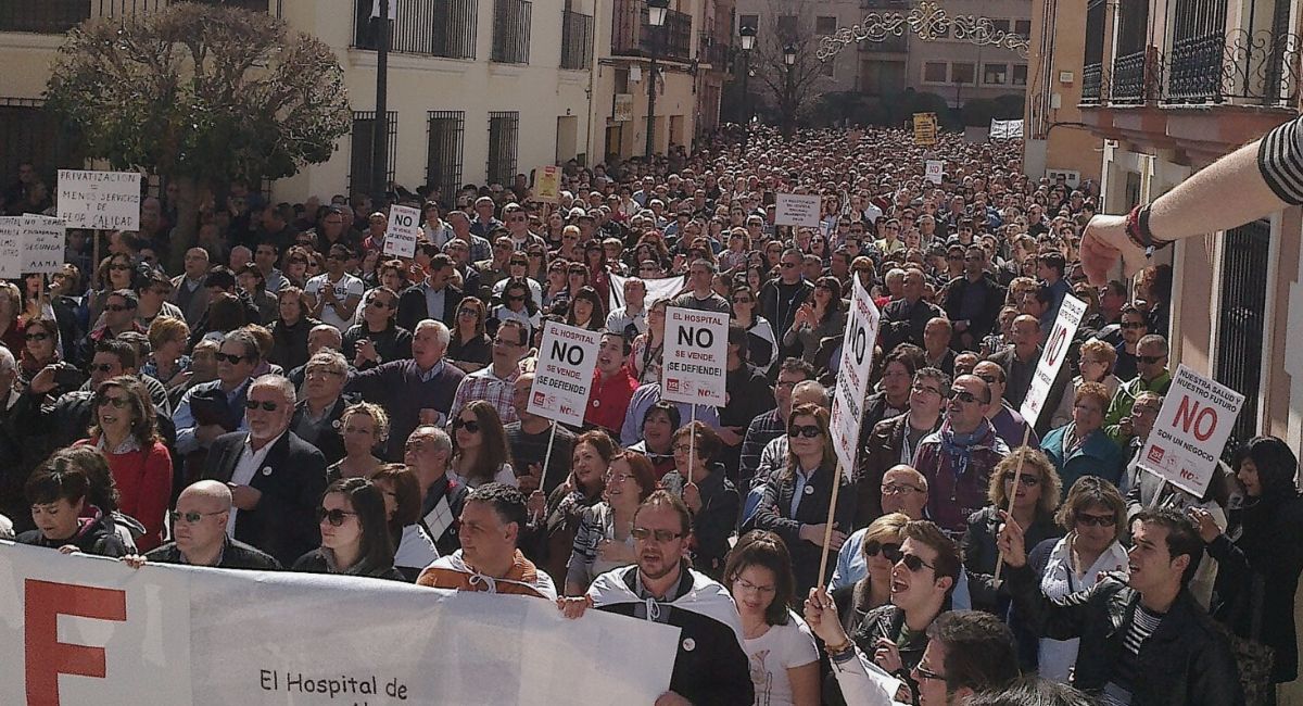 manifestación privatización hospital almansa