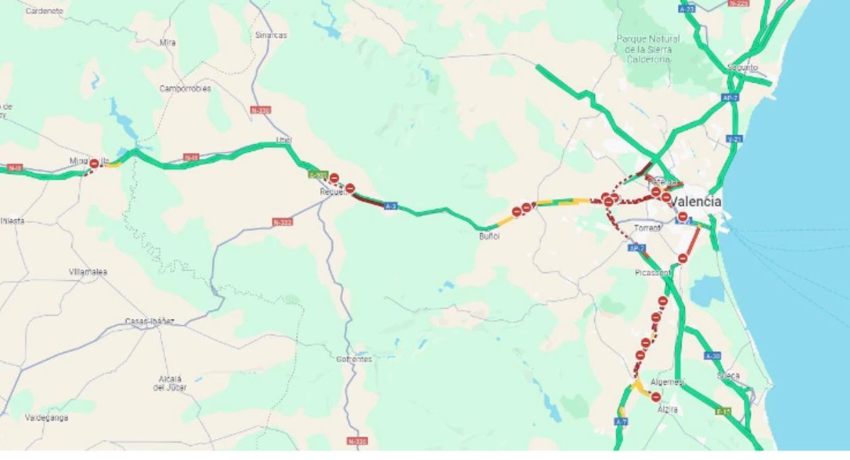 carreteras cortadas almansa valencia