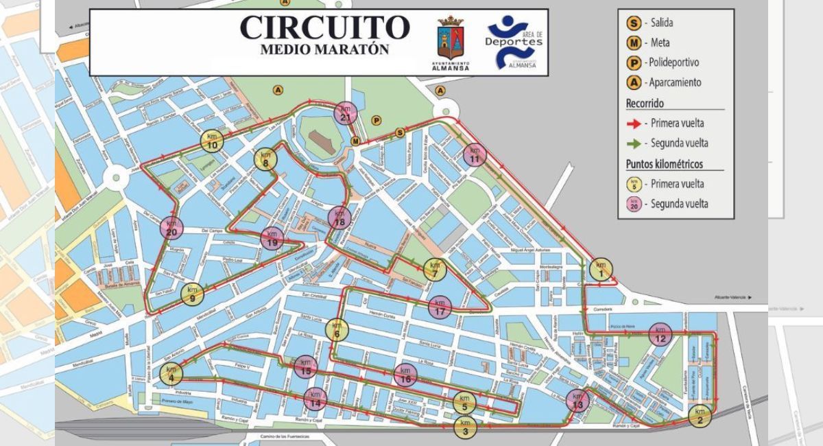 recorrido media maratón Almansa