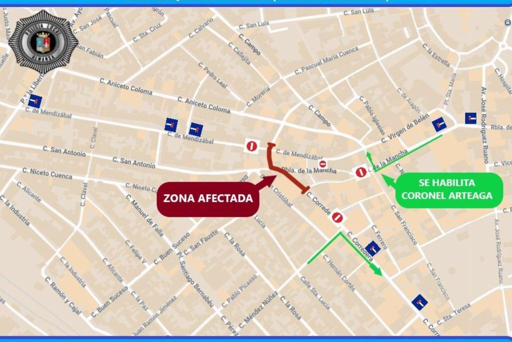 La calle Corredera en Almansa volverá a esta cortada al tráfico