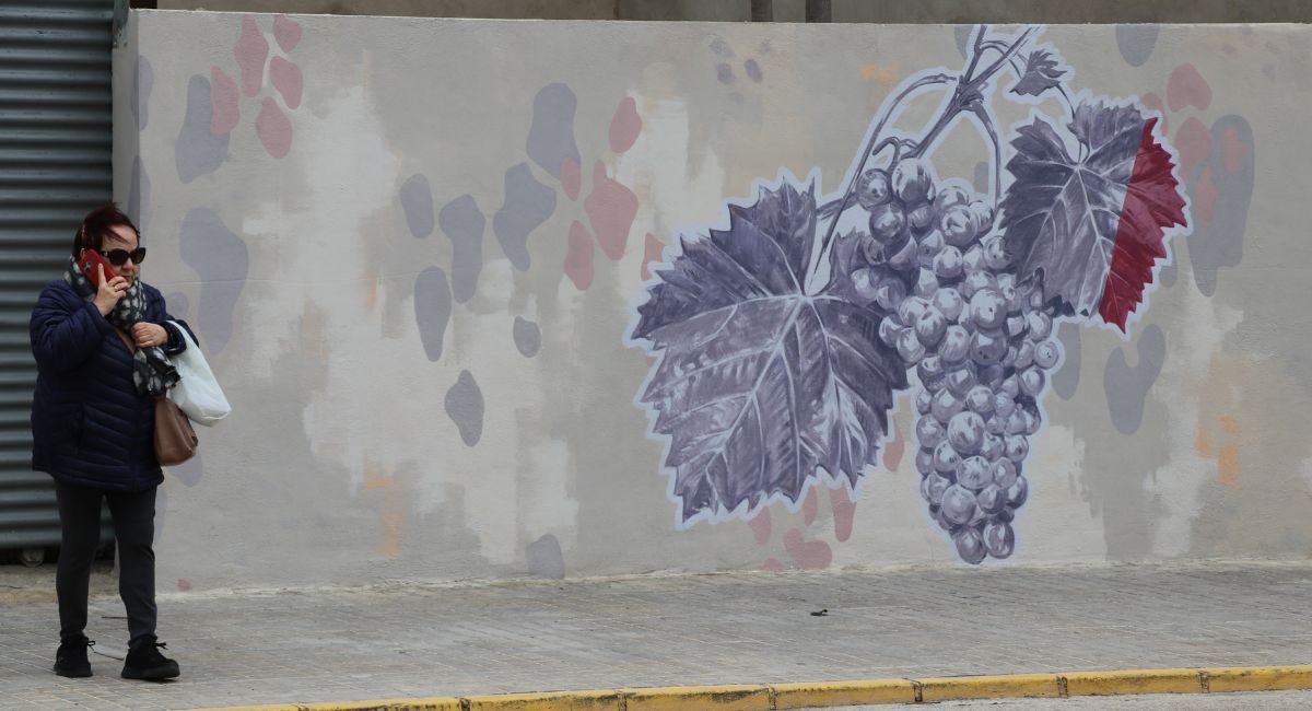 Ana Penadés mural Almansa vino