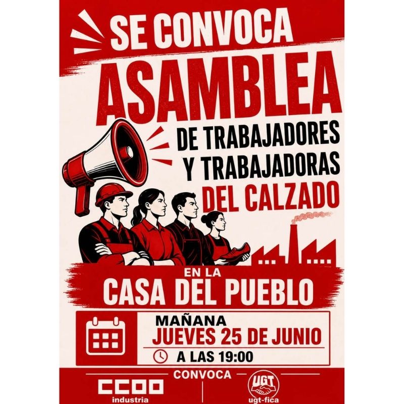 cartel asamblea calzado almansa